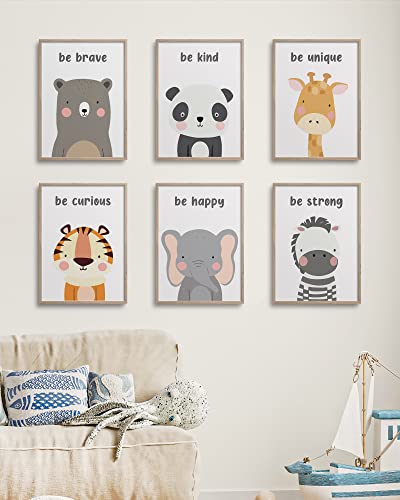 Hambient Laminas Infantiles para Cuadros Habitacion Bebe Decoracion Niño Niña (21 x 30 cm - Sin Marco, Animales Frases Positivas)