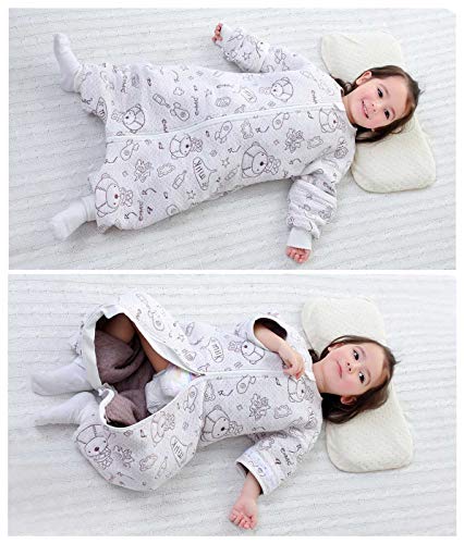 Happy Cherry - Bebé Saco de Dormir de Algodón con Piernas Pijama con Mangas Desmontables para Primavera Otoño - Gris / 75cm