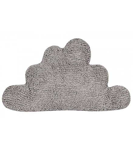 Happy Decor Kids -Cojín Cloud 100% Algodón Natural- Relleno: 100% Poliéster -Gris- 30x50 cm