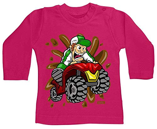 Hariz - Camiseta para bebé, manga larga, triciclo salvaje, coche, policía, tarjeta de regalo, unicornio, fucsia, 6-12 meses