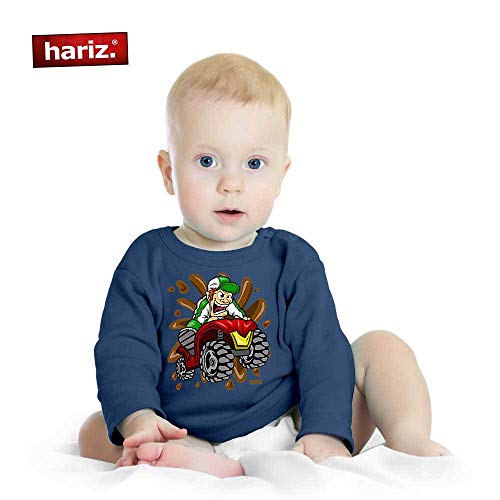 Hariz - Jersey para bebé, diseño de triciclo salvaje, vehículos y tractor, incluye tarjeta de regalo negro negro pingüino Talla:6-12 meses