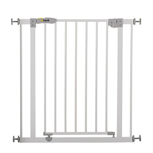 Hauck Barrera de Seguridad de Niños para Puertas y Escaleras Open N Stop Safety, Sin Agujeros, 75 - 80 cm, Extensible con Extensiones por Separado, Metal, Blanco