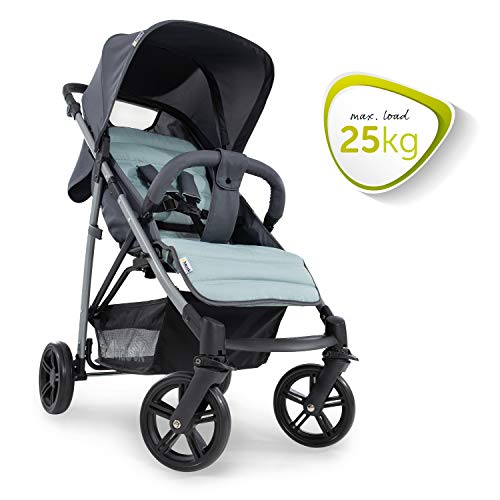 Hauck Rapid 4 Plus Trio Set - 3 en 1 carrito de bebe, Grupo 0+ adaptable a isofix, capazo, respaldo reclinable, de 0 meses a 25kg, manillar ajustable en altura, plegado fácil, menta (grey/mint)