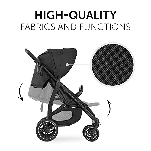 Hauck Rapid 4D - Silla de paseo, soporta hasta 25 kg, Plegado fácil, Capota protección solar 50+, Ruedas de goma, Portavaso, Altura ajustable, Posición tumbada, Cesta de la compra grande, Negro