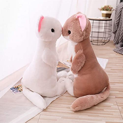 Hengqiyuan Hurón Juguete Suave Hurones Sentados Bosque Animal Peluche Juguete Niños Huggable Plushie 50cm,Blanco