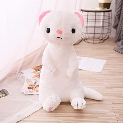 Hengqiyuan Hurón Juguete Suave Hurones Sentados Bosque Animal Peluche Juguete Niños Huggable Plushie 50cm,Blanco