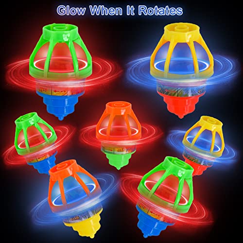 Herefun Peonza Luminosos, 20 Piezas Luminoso Juguete, LED Noche Juguete, Peonzas de Colores, Trompo Creativo Juguete para Juguete Infantil Cumpleaños Regalo