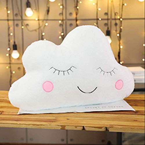 hokkk Almohadas de Felpa del Cielo Almohada Emocional en Forma de Nube de Estrella Lunar Rosa Blanco Gris Decoración de Silla de Sala Cojín de Asiento 55 cm * 45 cm C