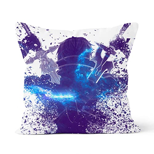 Housse de Coussin taie ,animé Sword Art Online,Taies d'oreillers Home Chambre Coussin décoratif Taille 18x18 Pouces 45x45cm taie d'oreiller