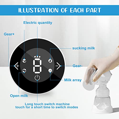 HyAdierTech Sacaleches Electricos, Extractor De Leche Doble PortáTil Recargable con 4 Modos y 9 Niveles de Succión, Silencioso Portátil Sacaleches con Pantalla LED, Sin BPA