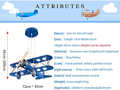 Iluminación para niños Luces de avión retro, Avión de dibujos animados LED Lámpara de techo de montaje empotrado Avión de metal Habitación de los niños Dormitorio Lámpara de techo LED de acrílico