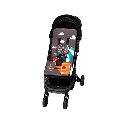 Interbaby 0C055 - Colchoneta Universal Pirata al Abordaje para Silla de Paseo, unisex, Negro