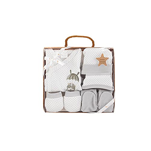 Interbaby Set Regalo Bebé 5 Piezas, modelo Paracaidista gris