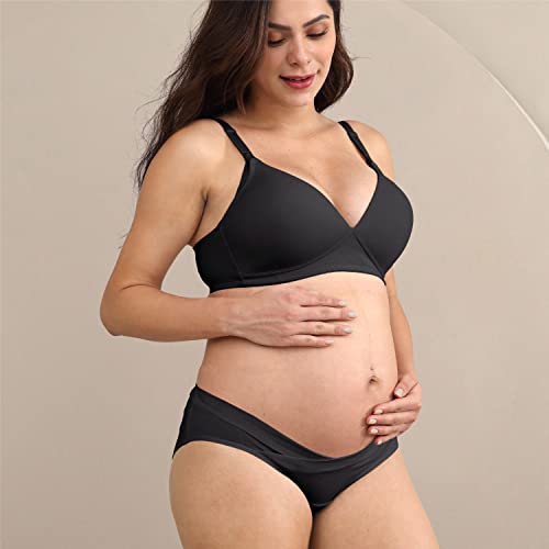 Intimate Portal Bragas de Algodón Premamá Braguitas Embarazada Postparto Mujer Ropa Interior de Maternidad PK de 6 Negro 2XL