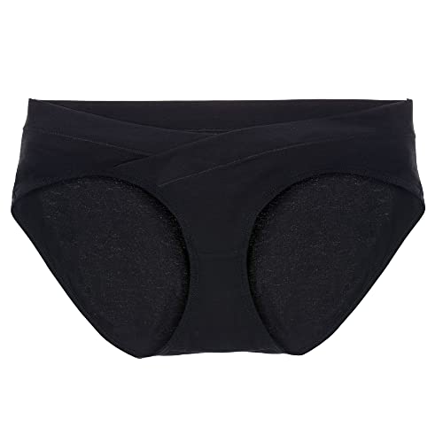 Intimate Portal Bragas de Algodón Premamá Braguitas Embarazada Postparto Mujer Ropa Interior de Maternidad PK de 6 Negro 2XL