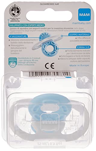 Intrucciones en lengua extranjera - Mam Bite & Relax Fase 1 Mini Dentaruol, 2+ meses, azul