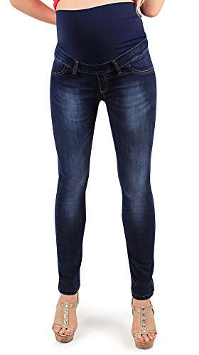 Jeggings de Maternidad, Lavado de Lujo, Jeans Elásticos - Made in Italy (40, Oscuro)