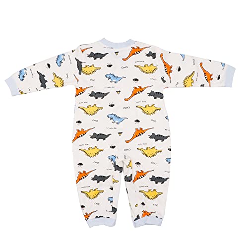 JinBei Mono Recien Nacido Pelele Bebé Niños Mameluco Algodon Pijama Sleepsuit Impresión de Dinosaurio Mamelucos Manga Larga Blanco Caricatura Trajes Infante Pijamas Ropa Navidad Regalo 6-9 Meses