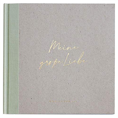 JO & JUDY Libro de recuerdos "Meine große Liebe" – Álbum de recuerdos con más de 50 páginas para rellenar y pegar fotos – Dimensiones 19 cm x 19 cm