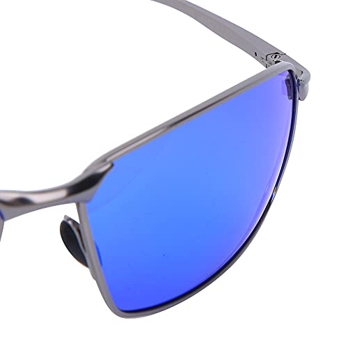 Jopwkuin Gafas de Sol, a Prueba de Aceite Gafas de Visión Nocturna de Buen Aspecto Metal+TAC para Decoración para Exteriores(Pistola Armazón Azul Hielo)