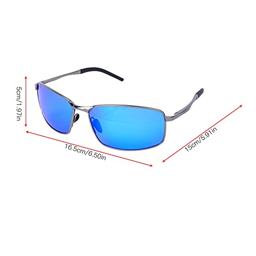 Jopwkuin Gafas de Sol, a Prueba de Aceite Gafas de Visión Nocturna de Buen Aspecto Metal+TAC para Decoración para Exteriores(Pistola Armazón Azul Hielo)