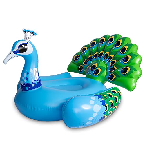 JOYIN Flotador Inflable Gigante del Pavo Real Piscina, Playa de la diversión floaties, Juguetes Partido de la Nadada, Isla Piscina, Verano colchón Inflable salón para Adultos y niños por