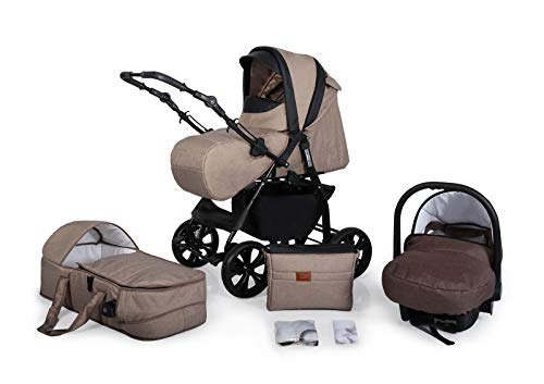 Juego de cochecito combinado 2 en 1 3 en 1 Isofix Sting de Lux4Kids Brown 2en1 sin asiento