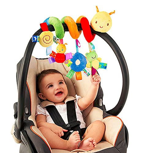 Juguete espiral de cuna, juguetes colgantes de actividad en espiral para bebés, juguetes de cochecito, juguetes de asiento de coche de bebé, juguetes de peluche en espiral de actividad, cochecito