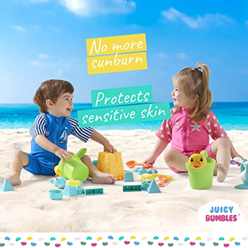 Juicy Bumbles Bañador Bebe Niño - Traje de Baño con Protección Solar Anti UV de Una Pieza para Bebés y Niños Pequeños - Traje de Mangas Cortas UPF50 + Tiburón 2-3 Años