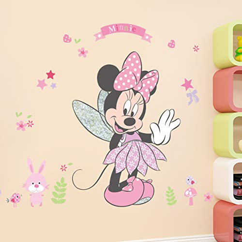 Kibi - 2 Pegatinas Infantiles Pared Minnie Pegatinas Decorativas Pared mickey Mouse Stickers Pared Mickey Dormitorio Calcomanias para Niños Pared Calcomanias Mickey XXL