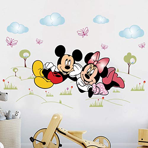 Kibi Pegatinas Infantiles Pared Minnie Pegatinas Decorativas Pared mickey Mouse Stickers Pared Mickey Dormitorio Calcomanias para Niños Pared Calcomanias Mickey