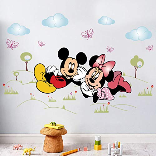 Kibi Pegatinas Infantiles Pared Minnie Pegatinas Decorativas Pared mickey Mouse Stickers Pared Mickey Dormitorio Calcomanias para Niños Pared Calcomanias Mickey