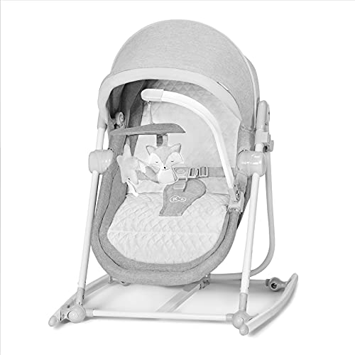 Kinderkraft Columpio Bebé NOLA, 5 en 1, Balancín, Silla, Cuna, Gris