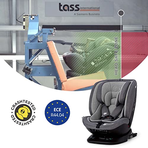 Kinderkraft Silla de Coche Isofix XPEDITION, Giratoria 360º, Grupo 0+/1/2/3, 0-36 Kg, Gris