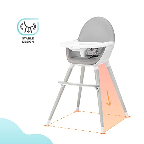 Kinderkraft Trona Bebé 2 en 1 FINI, Silla Infantil, Ajustable, Blanco Gris