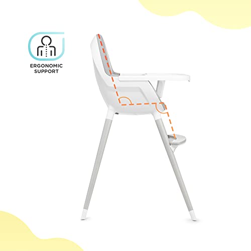 Kinderkraft Trona Bebé 2 en 1 FINI, Silla Infantil, Ajustable, Blanco Gris