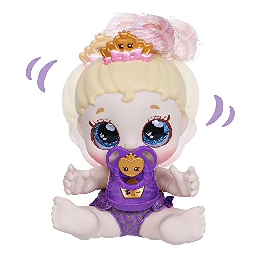 Kindi Kids Teenie Tiara - Muñeca de bebé Oficial con Ojos de Purpurina Grande, Brazos y piernas Blandas, pañal extraíble, Chupete y Babero (50127)