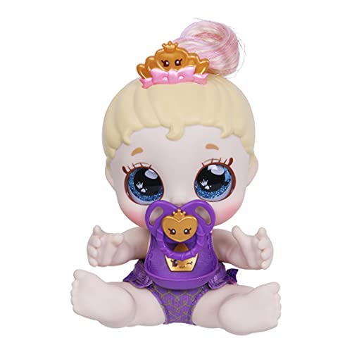 Kindi Kids Teenie Tiara - Muñeca de bebé Oficial con Ojos de Purpurina Grande, Brazos y piernas Blandas, pañal extraíble, Chupete y Babero (50127)