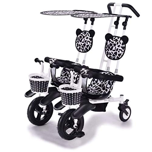 Kiter Sillas de Paseo Cochecito de bebé Cochecito Doble Triciclo Bicicleta de bebé Doble Bicicleta Cinco Modos Gratis con 3 Puntos Protección de Seguridad Carro de bebé (Color : A)