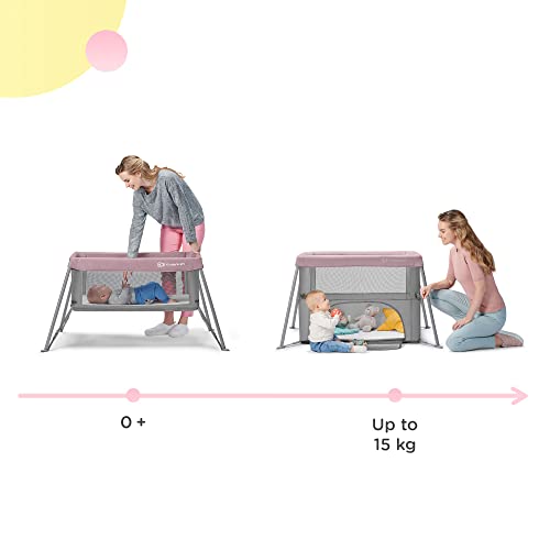 kk KinderKraft, MOVI Cuna, Transporte Fácil, Plegable, Rosado