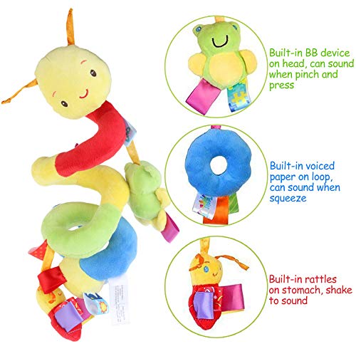 Knowing Cochecito de Bebé Juguetes de Cuna, Cuna en Espiral Cochecitos de Bebé Juguetes, Juguetes de Cochecitos de Bebé en Espiral, Juguetes de Peluche Colgantes de Actividad, para Niños y Niñas