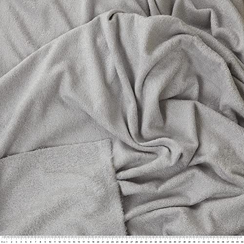 Kt KILOtela Tela Rizo bambú de Toalla - Baberos bebé, arrullos, Toallas - Absorvente, Suave - Retal de 100 cm Largo x 150 cm Ancho | Gris Perla ─ 1 Metro