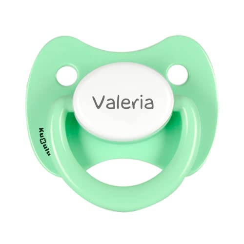 Kuxulu - Chupetes Personalizados para Bebes con Nombre - Tetinas de Silicona para Recién Nacidos - Tetina 0/6 Meses Color Blanco