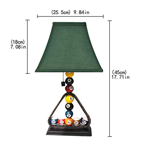 Lámpara de mesa Creative Billar Dormitorio Lámpara de mesa estilo retro Escritorio de la cama Lámpara con cremallera interruptor verde Lino Lámpara Dormitorio Sala de estar Bar Resear Lámpara de noche