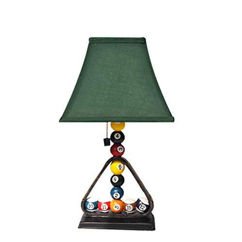 Lámpara de mesa Creative Billar Dormitorio Lámpara de mesa estilo retro Escritorio de la cama Lámpara con cremallera interruptor verde Lino Lámpara Dormitorio Sala de estar Bar Resear Lámpara de noche