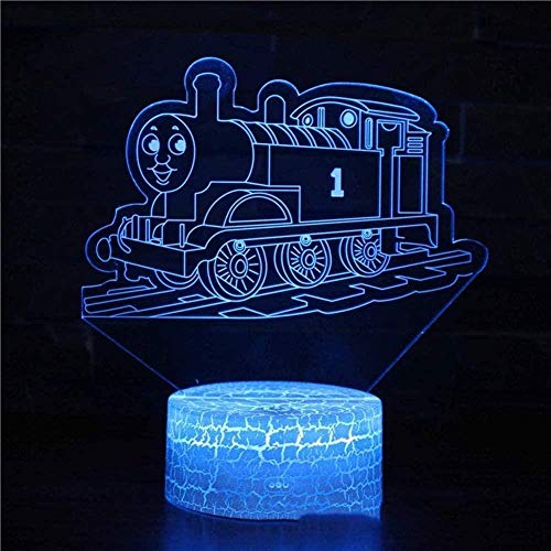 Lámpara de noche tren 3D Lampe lámpara de decoración con control remoto, regalos de cumpleaños para niñas y niños de 2 a 3 a 4 a 5 a 6 años