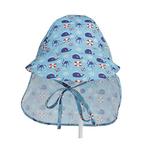 Lazzon Sombrero de Sol para Bebé Niños Niñas Verano Anti-UV Gorro De Playa con Ajustable Correa De La Barbilla