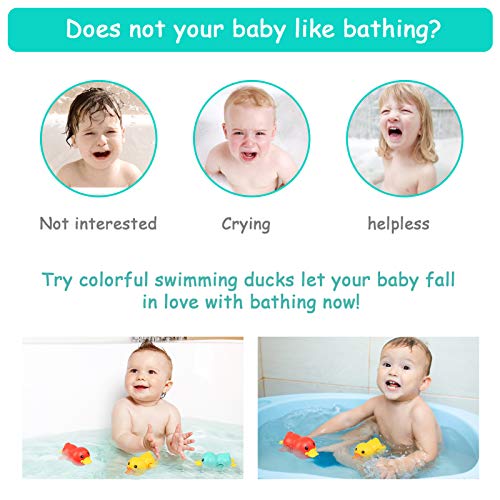 LEADSTAR Juguetes Baño Bebe, Juguetes Bañera para Bebe Niños Niñas de 1 2 3 4 Año, 3 Piezas Juguetes de Agua Plastico Piscina de Verano Baño, Baño Bebe Patos de Juguete a Cuerda Juguetes Piscina