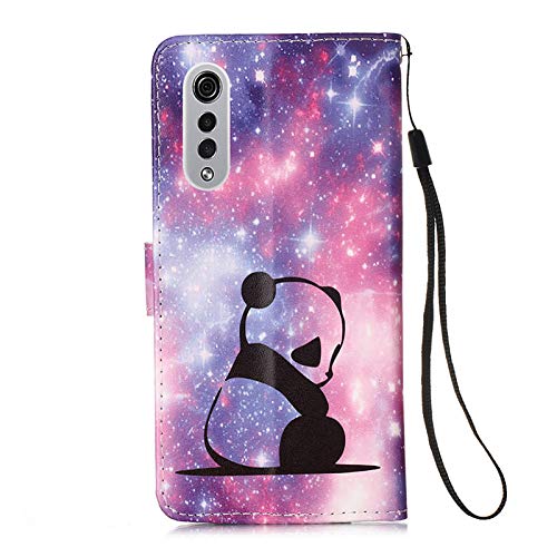 LEMAXELERS Carcasa Motorola Moto G8 Power Lite,Funda Moto G8 Power Lite Linda Panda Estrella Carcasa de Tipo Libro Ranuras Tarjetas de Soporte y Solapa con Cierre magnético Case,YB Star Panda