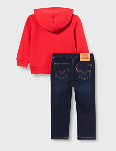 Levi's kids LVB Hoodie and Denim Bottom SE 6ED535 Pantalones, Escarlata, 18 Meses para Bebés